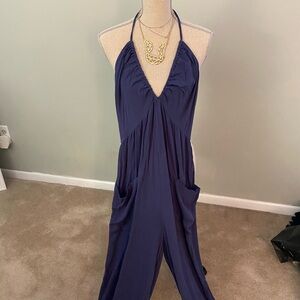 NWT Cupshe Deep Blue Halter Jumpsuit